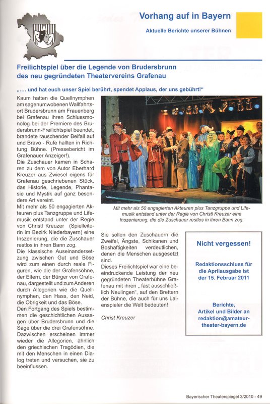 Vorhang auf in Bayern