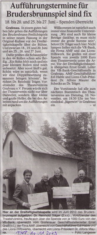 „Aufführungstermine für Brudersbrunnspiel sind fix“
